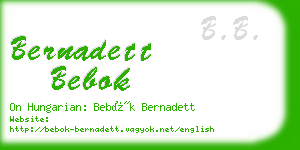 bernadett bebok business card